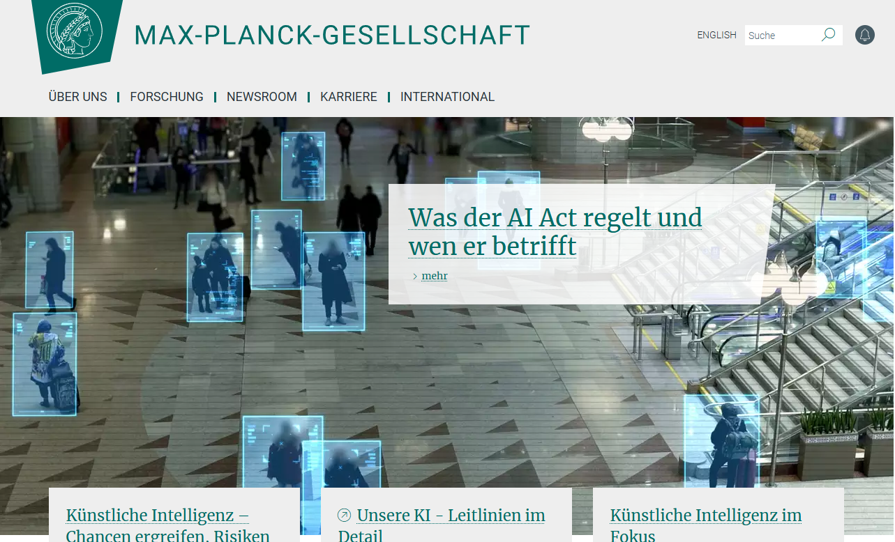 막스플랑크 연구소 홈페이지 이미지