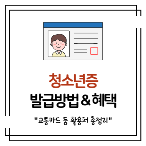 청소년증 발급 방법, 기간, 재발급, 사진규격, 교통카드 할인 등 혜택까지 (총정리)