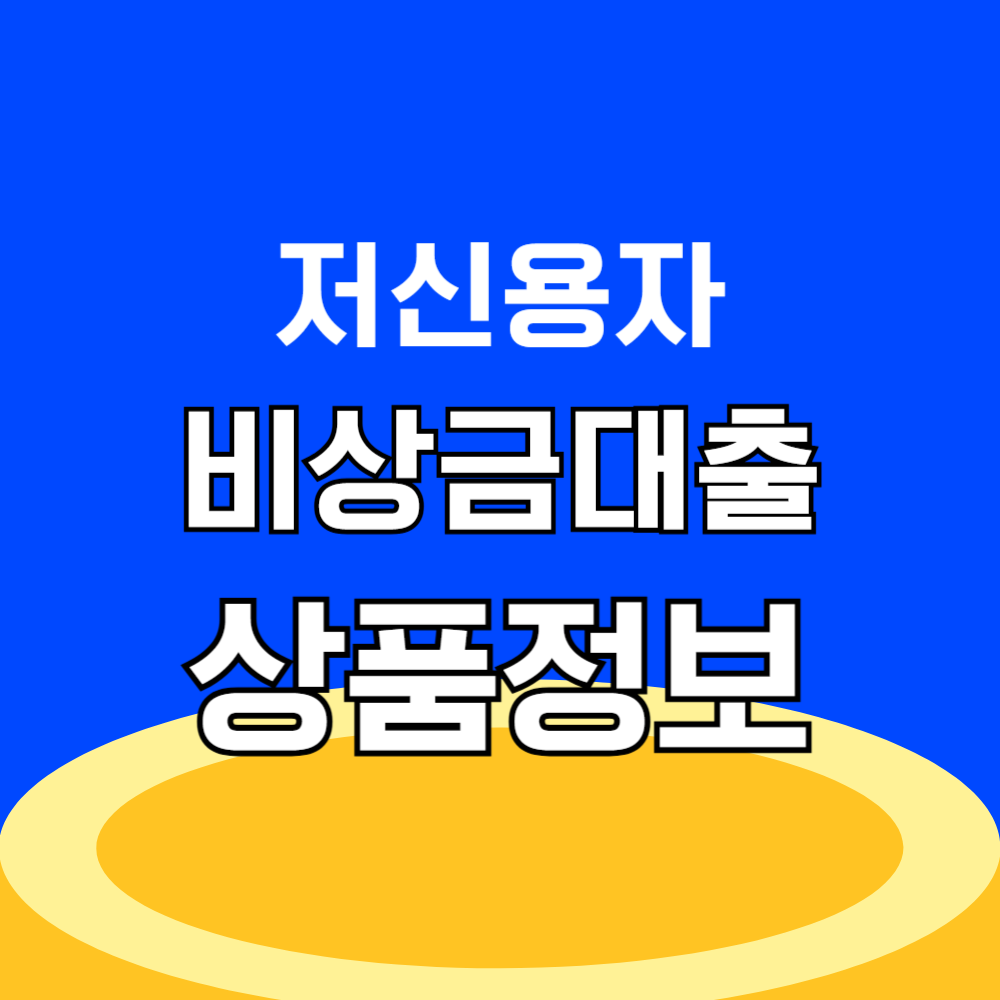 저신용자 비상금대출 무직자 연체자 직장인 주부 신용 소액 생계비 상품정보 및 거절 대안