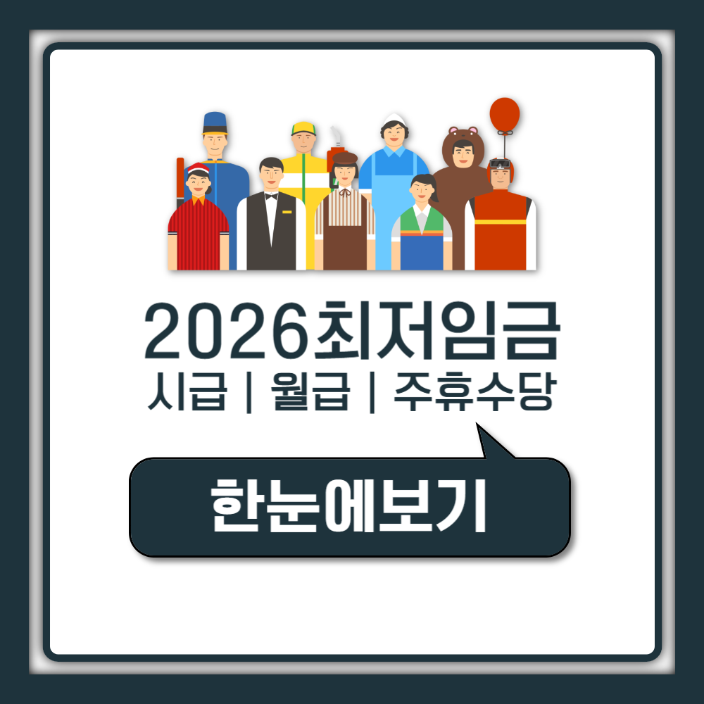 2026년 최저임금 시급 월급 계산기 주휴수당 (10,320원 확정)