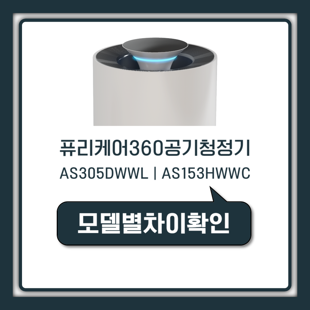 LG 퓨리케어 AI 360 공기청정기 AS305DWWL AS153HWWC 필터 무빙휠 차이 안내
