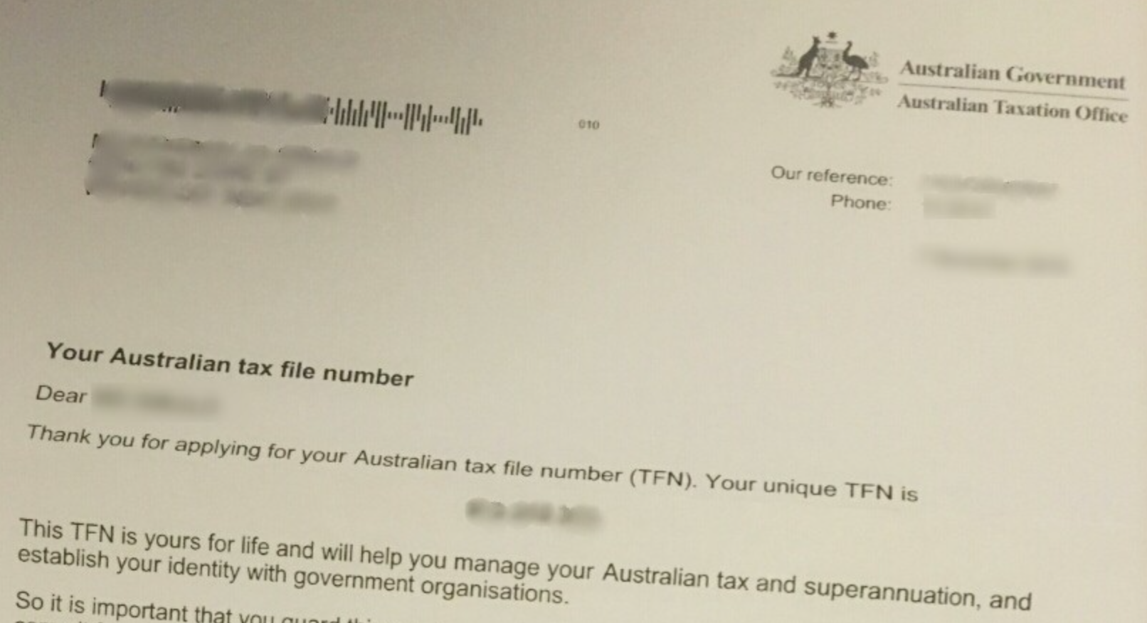 호주 TFN 신청 방법 ATO 공식 안내