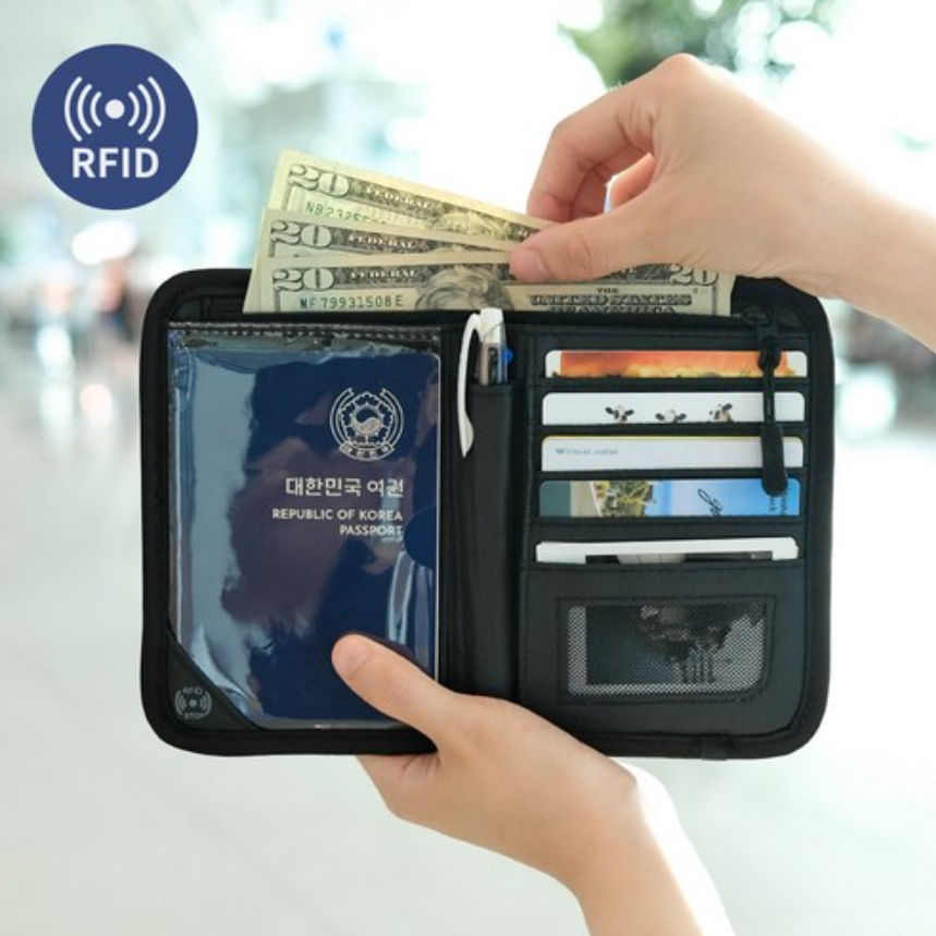 RFID차단 여행용 여권파우치 지갑