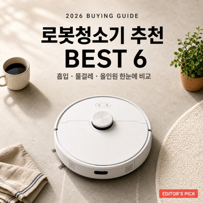 로봇청소기 추천 BEST 6 : 흡입력 물걸레 올인원 비교 가이드