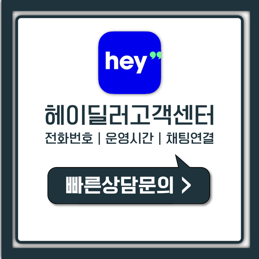 헤이딜러 고객센터 전화번호 운영시간부터 채팅 연결까지 총정리