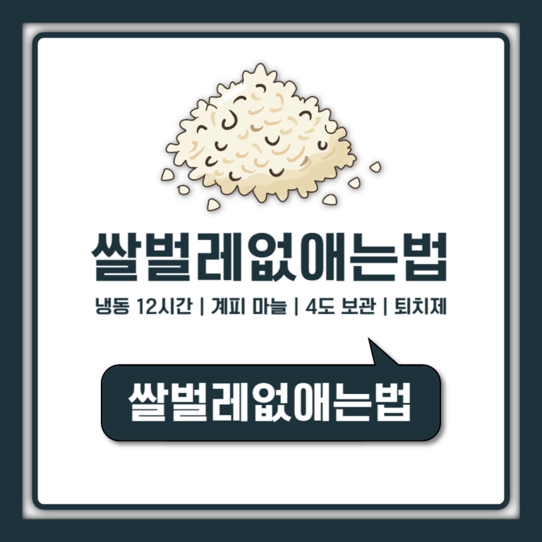 쌀벌레 없애는법 총정리, 이미 생긴 쌀벌레와 나방까지 잡는 12시간 순서